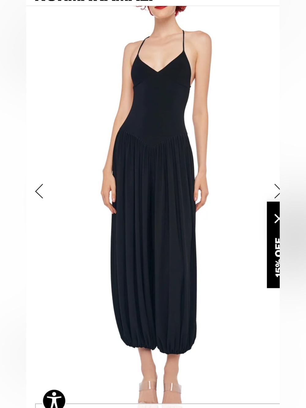 NWT Norma Kamali Black Kenny Jumpsuit with stretch